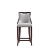 Manhattan Comfort Emperor Faux Leather Barstool - Light Grey|Tabouret bar Emperor de Manhattan Comfort en similicuir - gris clair