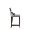 Manhattan Comfort Emperor Faux Leather Barstool - Light Grey|Tabouret bar Emperor de Manhattan Comfort en similicuir - gris clair