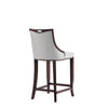 Manhattan Comfort Emperor Faux Leather Barstool - Light Grey|Tabouret bar Emperor de Manhattan Comfort en similicuir - gris clair