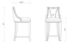 Manhattan Comfort Emperor 41" Beech Wood Barstool - Pearl White & Walnut|Tabouret bar Emperor de Manhattan Comfort de 41 po en hêtre - blanc perle et noyer
