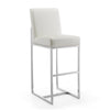 Manhattan Comfort Element 42.13" Polished Chrome Stainless Steel Barstool - Pearl White|Tabouret bar Element de Manhattan Comfort de 42,13 po en chrome poli et en acier inoxydable - blanc perle