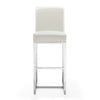 Manhattan Comfort Element 42.13" Polished Chrome Stainless Steel Barstool - Pearl White|Tabouret bar Element de Manhattan Comfort de 42,13 po en chrome poli et en acier inoxydable - blanc perle