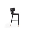 Manhattan Comfort Holguin 41.34" Wooden Barstool - Grey, Black & Gold|Tabouret bar Holguin de Manhattan Comfort de 41,34 po en bois - gris, noir et doré