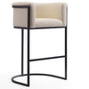 Manhattan Comfort Cosmopolitan 37.8" Metal Barstool - Cream & Black|Tabouret bar Cosmopolitan de Manhattan Comfort de 37,8 po en métal - crème et noir