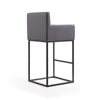 Manhattan Comfort Ambassador 42" Metal Barstool - Grey & Black|Tabouret bar Ambassador de Manhattan Comfort de 42 po en métal - gris et noir