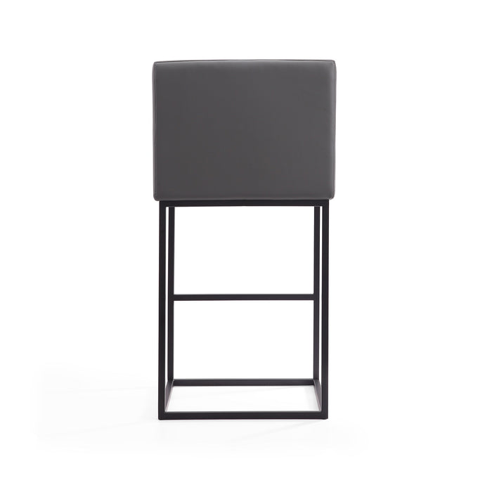 Manhattan Comfort Ambassador 42\" Metal Barstool - Grey & Black