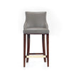 Manhattan Comfort Modern Shubert Barstool Upholstered Leatherette with Beech Wood Legs - Dark Taupe|Tabouret bar moderne Shubert de Manhattan Comfort avec revêtement en similicuir et pattes en hêtre - taupe foncé