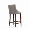 Manhattan Comfort Modern Shubert Barstool Upholstered Leatherette with Beech Wood Legs - Dark Taupe|Tabouret bar moderne Shubert de Manhattan Comfort avec revêtement en similicuir et pattes en hêtre - taupe foncé