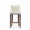 Manhattan Comfort Modern Shubert Barstool Upholstered Leatherette with Beech Wood Legs - Ivory|Tabouret bar moderne Shubert de Manhattan Comfort avec revêtement en similicuir et pattes en hêtre - ivoire
