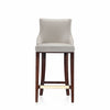 Manhattan Comfort Modern Shubert Barstool Upholstered Leatherette with Beech Wood Legs - Light Grey|Tabouret bar moderne Shubert de Manhattan Comfort avec revêtement en similicuir et pattes en hêtre - gris clair
