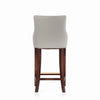 Manhattan Comfort Modern Shubert Barstool Upholstered Leatherette with Beech Wood Legs - Light Grey|Tabouret bar moderne Shubert de Manhattan Comfort avec revêtement en similicuir et pattes en hêtre - gris clair