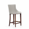 Manhattan Comfort Modern Shubert Barstool Upholstered Leatherette with Beech Wood Legs - Light Grey|Tabouret bar moderne Shubert de Manhattan Comfort avec revêtement en similicuir et pattes en hêtre - gris clair