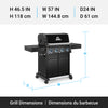 Broil King Baron 420 Pro Shadow 4-Burner 40,000-BTU Propane Gas BBQ - 674114 Grill | Broil King Baron 420 Pro Shadow 4-bruleurs 40 000 BTU Barbecue a gaz propane - 674114