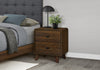 Cami Bedside 2-Drawer Nightstand, Mid-Century Modern, 17"W x 24.8"H – Brown | Table de nuit moderne du milieu du 20e siècle Cami de 17 po (L) x 24,8 po (H) à 2 tiroirs - brune