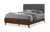 Cami 5pc Bedroom Set with Bed, Dresser & Mirror, Mid-Century Modern, Brown - Queen | Ensemble de chambre à coucher de style moderne du milieu du 20e siècle Cami 5 pièces avec lit, commode et miroir, brun - grand lit