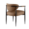 Kort & Co. Capri Dining Arm Chair, Vegan Leather, Metal - Brown | Chaise de salle à manger avec accoudoirs Capri de Kort & Co. en tissu de cuir végétalien et en métal - brune