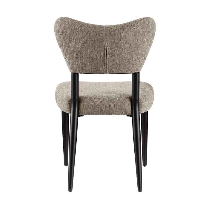 Kort & Co. Capri Dining Chair, Polyester Fabric, Metal – Taupe