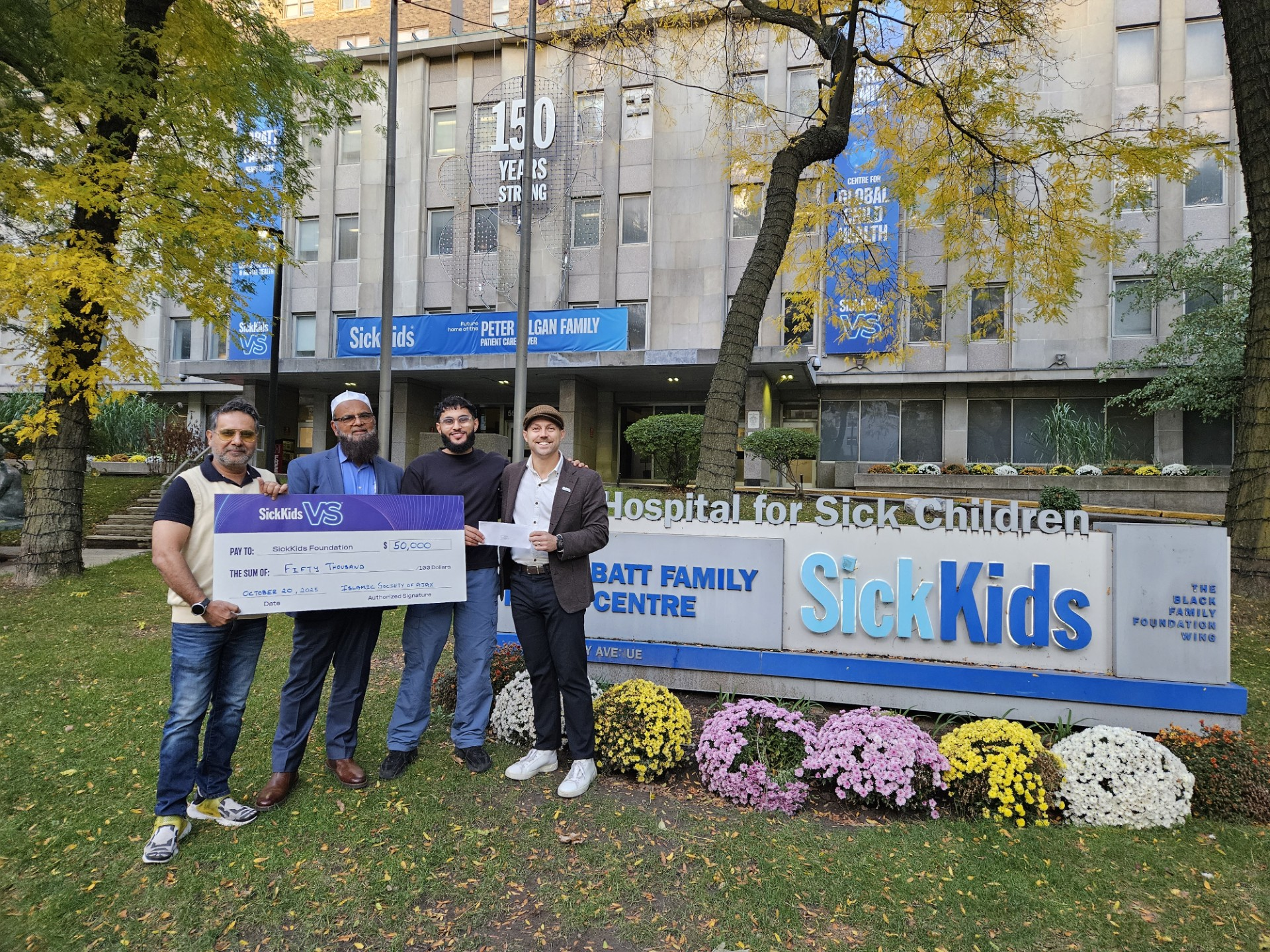 Customer donation presentation at The Brick Mississauga South