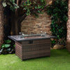 Deko Living Wicker Gas Outdoor Firepit Table |Foyer-table à gaz Deko Living pour l'extérieur avec base en osier