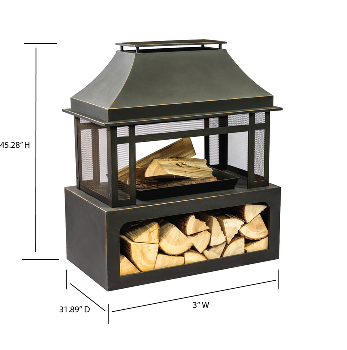 Deko Living 40\" Metal Wood Burner Fireplace