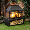 Deko Living 40" Metal Wood Burner Fireplace|Foyer extérieur au bois Deko Living de 40 po en métal