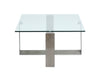Consort 50" Coffee Table with Tempered Glass Top - Aged Pewter | Table à café Consort de 50 po avec dessus en verre trempé - étain vieilli
