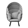 Deko Living Outdoor Rocking Egg Chair with Canopy - Black|Fauteuil berçant en forme d'œuf Deko Living pour l’extérieur avec toit - noir