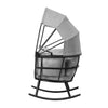 Deko Living Outdoor Rocking Egg Chair with Canopy - Black|Fauteuil berçant en forme d'œuf Deko Living pour l’extérieur avec toit - noir