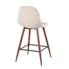 LumiSource Pebble Beige Fabric Mid-Century Modern Counter-Height Stool - Set of 2|Tabouret moderne du milieu du 20e siècle Pebble de hauteur comptoir en tissu beige - ensemble de 2
