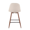 LumiSource Pebble Beige Fabric Mid-Century Modern Counter-Height Stool - Set of 2|Tabouret moderne du milieu du 20e siècle Pebble de hauteur comptoir en tissu beige - ensemble de 2