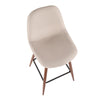 LumiSource Pebble Beige Fabric Mid-Century Modern Counter-Height Stool - Set of 2|Tabouret moderne du milieu du 20e siècle Pebble de hauteur comptoir en tissu beige - ensemble de 2