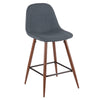 LumiSource Pebble Blue Fabric Mid-Century Modern Counter-Height Stool - Set of 2|Tabouret moderne du milieu du 20e siècle Pebble de hauteur comptoir en tissu bleu - ensemble de 2