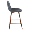LumiSource Pebble Blue Fabric Mid-Century Modern Counter-Height Stool - Set of 2|Tabouret moderne du milieu du 20e siècle Pebble de hauteur comptoir en tissu bleu - ensemble de 2