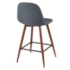 LumiSource Pebble Blue Fabric Mid-Century Modern Counter-Height Stool - Set of 2|Tabouret moderne du milieu du 20e siècle Pebble de hauteur comptoir en tissu bleu - ensemble de 2