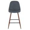 LumiSource Pebble Blue Fabric Mid-Century Modern Counter-Height Stool - Set of 2|Tabouret moderne du milieu du 20e siècle Pebble de hauteur comptoir en tissu bleu - ensemble de 2
