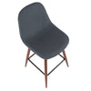 LumiSource Pebble Blue Fabric Mid-Century Modern Counter-Height Stool - Set of 2|Tabouret moderne du milieu du 20e siècle Pebble de hauteur comptoir en tissu bleu - ensemble de 2