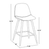 LumiSource Pebble Blue Fabric Mid-Century Modern Counter-Height Stool - Set of 2|Tabouret moderne du milieu du 20e siècle Pebble de hauteur comptoir en tissu bleu - ensemble de 2