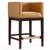 Manhattan Comfort Kingsley 34" Beech Wood Counter Height Barstool - Camel & Dark Walnut|Tabouret bar Kingsley de Manhattan Comfort de hauteur comptoir de 34 po en hêtre - chameau et noyer foncé