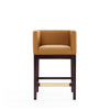 Manhattan Comfort Kingsley 34" Beech Wood Counter Height Barstool - Camel & Dark Walnut|Tabouret bar Kingsley de Manhattan Comfort de hauteur comptoir de 34 po en hêtre - chameau et noyer foncé