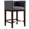 Manhattan Comfort Kingsley 34" Beech Wood Counter Height Barstool - Grey & Dark Walnut|Tabouret bar Kingsley de Manhattan Comfort de hauteur comptoir de 34 po en hêtre - gris et noyer foncé