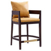 Manhattan Comfort Ritz 34" Beech Wood Counter Height Barstool - Camel & Dark Walnut|Tabouret bar Ritz de Manhattan Comfort de hauteur comptoir de 34 po en hêtre - chameau et noyer foncé