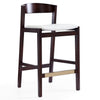 Manhattan Comfort Klismos 36.75" Beech Wood Counter Height Barstool - Ivory & Dark Walnut|Tabouret bar Klismos de Manhattan Comfort de hauteur comptoir de 36,75 po en hêtre - ivoire et noyer foncé