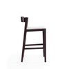 Manhattan Comfort Klismos 36.75" Beech Wood Counter Height Barstool - Ivory & Dark Walnut|Tabouret bar Klismos de Manhattan Comfort de hauteur comptoir de 36,75 po en hêtre - ivoire et noyer foncé