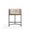 Manhattan Comfort Cosmopolitan 33.8" Metal Counter Height Barstool - Cream & Black|Tabouret bar Cosmopolitan de Manhattan Comfort de hauteur comptoir de 33,8 po en métal - crème et noir
