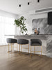 Manhattan Comfort Louvre 36" Stainless Steel Counter Height Barstool - Grey & Titanium Gold|Tabouret bar Louvre de Manhattan Comfort de hauteur comptoir de 36 po en acier inoxydable - gris et doré titane