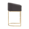 Manhattan Comfort Louvre 36" Stainless Steel Counter Height Barstool - Grey & Titanium Gold|Tabouret bar Louvre de Manhattan Comfort de hauteur comptoir de 36 po en acier inoxydable - gris et doré titane
