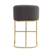 Manhattan Comfort Louvre 36" Stainless Steel Counter Height Barstool - Grey & Titanium Gold|Tabouret bar Louvre de Manhattan Comfort de hauteur comptoir de 36 po en acier inoxydable - gris et doré titane