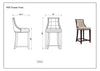 Manhattan Comfort Fifth Avenue 39.5" Beech Wood Counter Height Barstool - White & Walnut|Tabouret bar Fifth Ave de Manhattan Comfort de hauteur comptoir de 39,5 po en hêtre - blanc et noyer