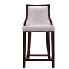Manhattan Comfort Fifth Avenue 39.5" Beech Wood Counter Height Barstool - White & Walnut|Tabouret bar Fifth Ave de Manhattan Comfort de hauteur comptoir de 39,5 po en hêtre - blanc et noyer