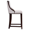 Manhattan Comfort Fifth Avenue 39.5" Beech Wood Counter Height Barstool - White & Walnut|Tabouret bar Fifth Ave de Manhattan Comfort de hauteur comptoir de 39,5 po en hêtre - blanc et noyer
